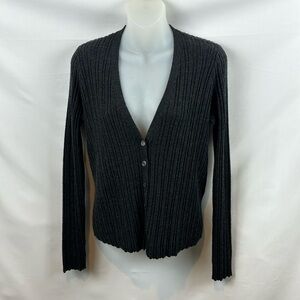Eileen Fisher Gray 100% Merino Wool Lightweight Cardigan Sweater Size XS‎